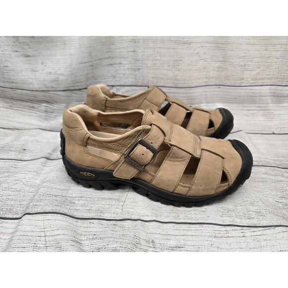 Mens Keen XT Fisherman Brown Leather Casual Comfort Sandals Size 9.5 M EUC - Picture 1 of 10